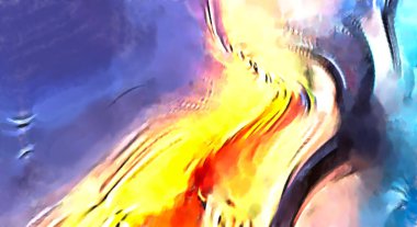 Soyut arkaplanda pürüzlü fırça darbeleri. Fırça boyası. Renkli boya darbeleri. Eşsiz duvar sanatı. Tuvaldeki modern sanat. Renkli çağdaş sanat eserleri. 