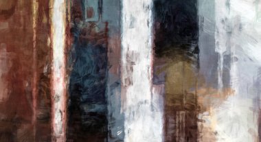 Soyut arkaplanda pürüzlü fırça darbeleri. Fırça boyası. Renkli boya darbeleri. Eşsiz duvar sanatı. Tuvaldeki modern sanat. Renkli çağdaş sanat eserleri. 