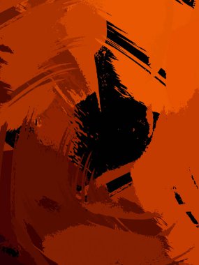 Vahşi fırça darbeleriyle yaratıcı soyut resim. Artistik fırça darbeleriyle donatılmış. Renkli ve canlı bir tasvir. Boyalı sanat.