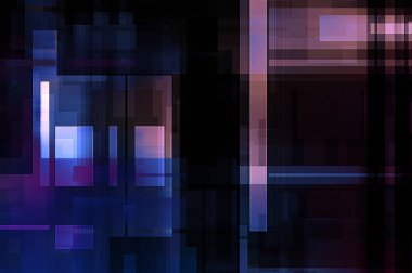 Fütürist soyut geometrik duvar kağıdı. Geometrik renkli şekiller. Dikdörtgen şekilli arka plan. Bir teknolojinin dijital illüstrasyonuName.