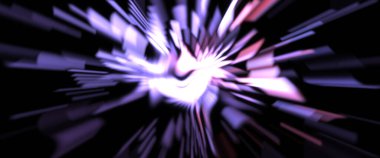 Işık parçacık izleri. Parlayan parçacıkları ve çizgileri olan ışık patlaması yıldızı. Güzel hareketli soyut ışın arkaplanı.