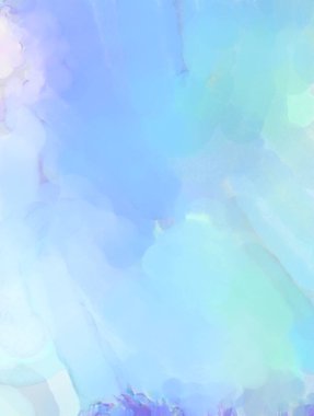 Yumuşak suluboya duvar kağıdı. Hafifçe fırçalanmış renkleri olan sanatsal bir resim. Pastel renkler arkaplana dokunmuş. Soyut duvar sanatı..