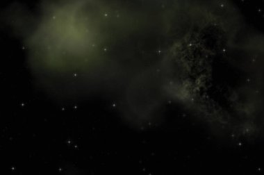 Galaksi uzayındaki yıldız alanı renkli nebula ile. Uzayın derinliklerinin bilim kurgu geçmişi. Ruhsal duvar kağıdı.