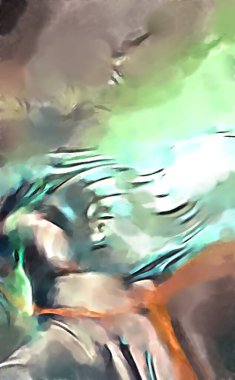 Soyut arkaplanda pürüzlü fırça darbeleri. Fırça boyası. Renkli boya darbeleri. Eşsiz duvar sanatı. Tuvaldeki modern sanat. Renkli çağdaş sanat eserleri. 