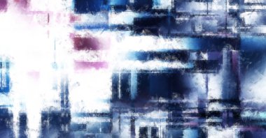 Modern sanat. Renkli çağdaş sanat eserleri. Renkli boya darbeleri. Soyut arkaplanda fırça darbeleri. Fırça boyası. Eşsiz duvar sanatı.