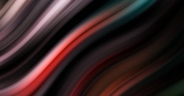 Siyah arka planda renkli düz çizgiler. Sıvı ve sıvı renkli dalgalar karanlıkta akıyor. Duvar kağıdı, afiş, arkaplan, kart, kitap, kapak, poster, afiş, broşür