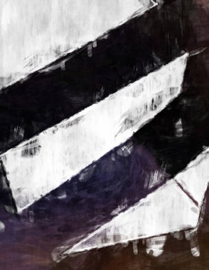 Soyut arkaplanda pürüzlü fırça darbeleri. Fırça boyası. Renkli boya darbeleri. Eşsiz duvar sanatı. Tuvaldeki modern sanat. Renkli çağdaş sanat eserleri. 