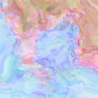 El yapımı sürreal soyut desenli suluboya. Modern sanatsal resim. 2D çizim. Arkaplan boyası karışımı. Yaratıcı duvar sanatı. Çağdaş sanat.