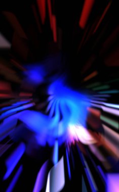 Işık parçacık izleri. Parlayan parçacıkları ve çizgileri olan ışık patlaması yıldızı. Güzel hareketli soyut ışın arkaplanı.