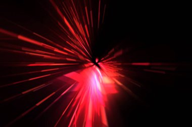 Fütürist mercek patlaması. Parlayan parçacıkları ve çizgileri olan ışık patlaması yıldızı. Güzel soyut ışın arkaplanı.