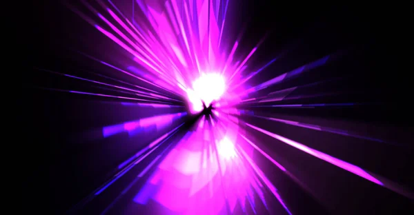 Futuristic Lens Flare Light Explosion Star Glowing Particles Lines Beautiful — Stock Photo, Image