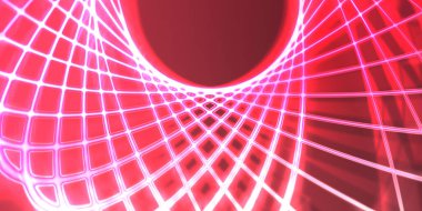 Işık dalgalarının neon renkli soyut tasarımı. Dijital arka plan ve neon ışığı parlama efekti. Parlak ışınlar duvar kağıdı.