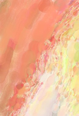 Pastel renklerde suluboya resim. Poster, duvar sanatı, afiş, kart, kitap kapağı ya da ambalaj için rahatlatıcı kompozisyonun yumuşak renkli çizimi. Modern fırça darbeleri resim.