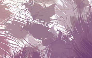 Renkli fırça darbelerinin 2B çizimi. Dekoratif doku resmi. Canlı boya desenli arka plan. Kaotik fırça darbeleri resim.