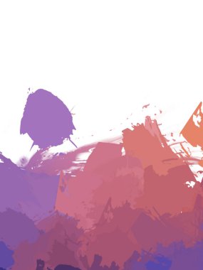 Taranmış Boyalı Soyut Arkaplan. Vahşi kaotik fırça darbeleri. Boya darbeleri. 2D İllüstrasyon. Fırça darbeli resim. 