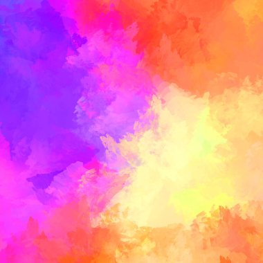 Canlı fırça darbeleriyle boyanmış. Renkli desenli resim. Fırçalanmış duvar kağıdını boya.