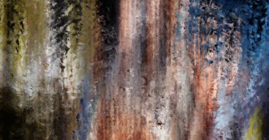 Modern sanat. Renkli çağdaş sanat eserleri. Renkli boya darbeleri. Soyut arkaplanda fırça darbeleri. Fırça boyası. Eşsiz duvar sanatı.