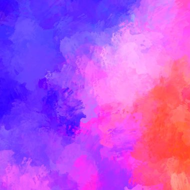 Canlı fırça darbeleriyle boyanmış. Renkli desenli resim. Fırçalanmış duvar kağıdını boya.