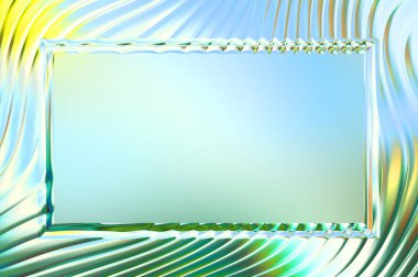 Soyut çerçeveli arkaplan. Renkli, canlı, dalgalı bir duvar kağıdı. Merkezi çerçeveli yaratıcı grafik 2d çizim. Dinamik şekilli modaya uygun sıvı örtüsü.