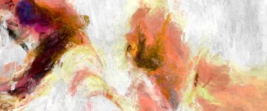 Soyut arkaplanda pürüzlü fırça darbeleri. Fırça boyası. Renkli boya darbeleri. Eşsiz duvar sanatı. Tuvaldeki modern sanat. Renkli çağdaş sanat eserleri. 