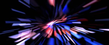 Işık parçacık izleri. Parlayan parçacıkları ve çizgileri olan ışık patlaması yıldızı. Güzel hareketli soyut ışın arkaplanı.