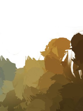 Taranmış Boyalı Soyut Arkaplan. Vahşi kaotik fırça darbeleri. Boya darbeleri. 2D İllüstrasyon. Fırça darbeli resim. 