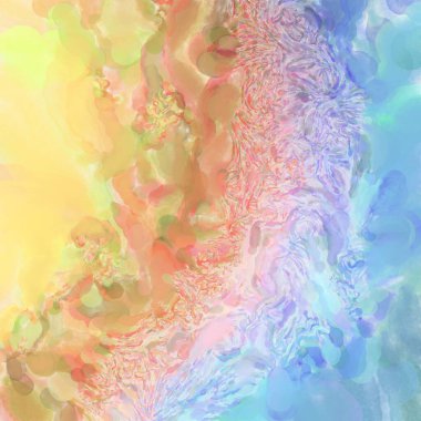 Çağdaş sanat. El işçiliğinin renkli dokusu. Modern resim. Yüzeyde suluboya vuruşlar. Sanatsal arkaplan resmi. Tablo üzerinde soyut resim. Fırça darbeleri. 