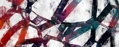 Soyut arkaplanda pürüzlü fırça darbeleri. Fırça boyası. Renkli boya darbeleri. Eşsiz duvar sanatı. Tuvaldeki modern sanat. Renkli çağdaş sanat eserleri. 