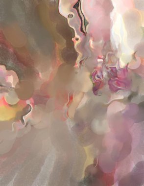 Modern fırça darbeleri. Pastel renklerde suluboya resim. Poster, duvar sanatı, afiş, kart, kitap kapağı veya ambalaj için sakinleştirici kompozisyonun yumuşak renkli çizimi. 