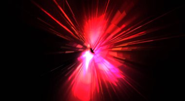 Fütürist mercek patlaması. Parlayan parçacıkları ve çizgileri olan ışık patlaması yıldızı. Güzel soyut ışın arkaplanı.