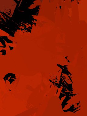 Vahşi fırça darbeleriyle yaratıcı soyut resim. Artistik fırça darbeleriyle donatılmış. Renkli ve canlı bir tasvir. Boyalı sanat.