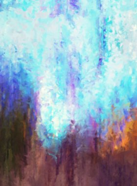 Modern sanat. Renkli çağdaş sanat eserleri. Renkli boya darbeleri. Soyut arkaplanda fırça darbeleri. Fırça boyası. Eşsiz duvar sanatı.