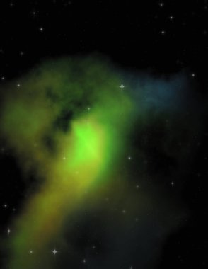 Galaksi uzayındaki yıldız alanı renkli nebula ile. Uzayın derinliklerinin bilim kurgu geçmişi. Ruhsal duvar kağıdı.