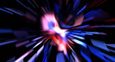 Işık parçacık izleri. Parlayan parçacıkları ve çizgileri olan ışık patlaması yıldızı. Güzel hareketli soyut ışın arkaplanı.