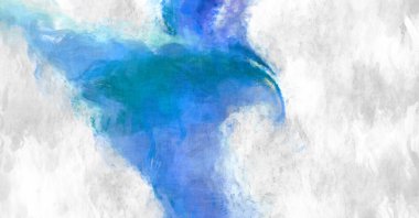 Soyut arkaplanda pürüzlü fırça darbeleri. Fırça boyası. Renkli boya darbeleri. Eşsiz duvar sanatı. Tuvaldeki modern sanat. Renkli çağdaş sanat eserleri. 