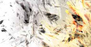 Modern sanat. Taranmış Boyalı Soyut Arkaplan. Fırça darbesi ile boyanmış. Boya darbeleri. 2B Görüntü