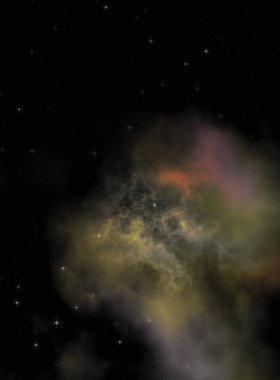 Galaksi uzayındaki yıldız alanı renkli nebula ile. Uzayın derinliklerinin bilim kurgu geçmişi. Ruhsal duvar kağıdı.