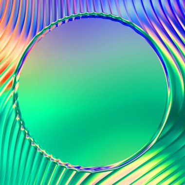 Soyut çerçeveli arkaplan. Renkli, canlı, dalgalı bir duvar kağıdı. Merkezi çerçeveli yaratıcı grafik 2d çizim. Dinamik şekilli modaya uygun sıvı örtüsü.