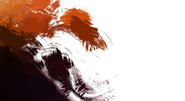 Taranmış Boyalı Soyut Arkaplan. Vahşi kaotik fırça darbeleri. Boya darbeleri. 2D İllüstrasyon. Fırça darbeli resim. 