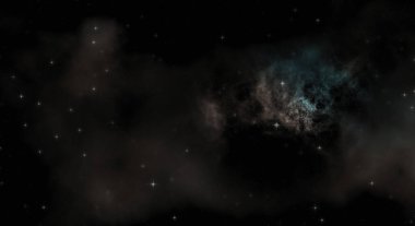 Galaksi uzayındaki yıldız alanı renkli nebula ile. Uzayın derinliklerinin bilim kurgu geçmişi. Ruhsal duvar kağıdı.