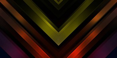 Soyut parlayan geometrik ışıklar arka planda. Fraktal simetrik grafik çizimi. Parıldayan ve parıldayan çubukları kesiştir.