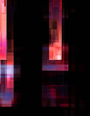 Renkli ve canlı geometrik şekiller katmanları var. Bir teknoloji planının dijital illüstrasyonu. Gelecekçi tasarım şablonu.