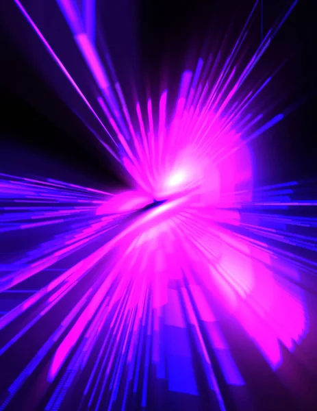 Futuristic Lens Flare Light Explosion Star Glowing Particles Lines Beautiful — Stock Photo, Image