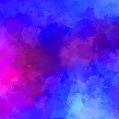 Canlı fırça darbeleriyle boyanmış. Renkli desenli resim. Fırçalanmış duvar kağıdını boya.