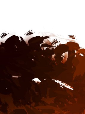 Taranmış Boyalı Soyut Arkaplan. Vahşi kaotik fırça darbeleri. Boya darbeleri. 2D İllüstrasyon. Fırça darbeli resim. 