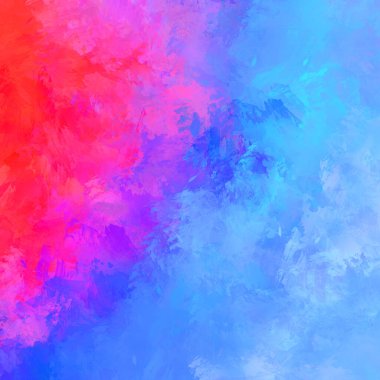 Canlı fırça darbeleriyle boyanmış. Renkli desenli resim. Fırçalanmış duvar kağıdını boya.