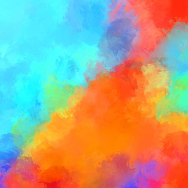 Canlı fırça darbeleriyle boyanmış. Renkli desenli resim. Fırçalanmış duvar kağıdını boya.