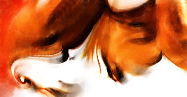 Modern sanat. Renkli çağdaş sanat eserleri. Renkli boya darbeleri. Soyut arkaplanda fırça darbeleri. fırça boyası.