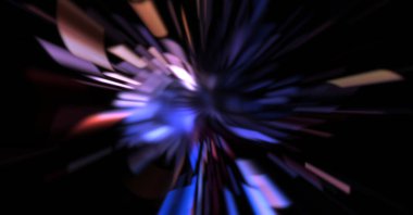 Işık parçacık izleri. Parlayan parçacıkları ve çizgileri olan ışık patlaması yıldızı. Güzel hareketli soyut ışın arkaplanı.