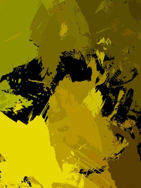 Vahşi fırça darbeleriyle yaratıcı soyut resim. Artistik fırça darbeleriyle donatılmış. Renkli ve canlı bir tasvir. Boyalı sanat.